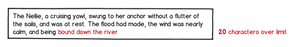 Highlighting exceeding characters